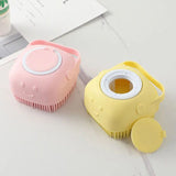 pet brushes bath massage brush shampoo dispenser dog grooming silicone