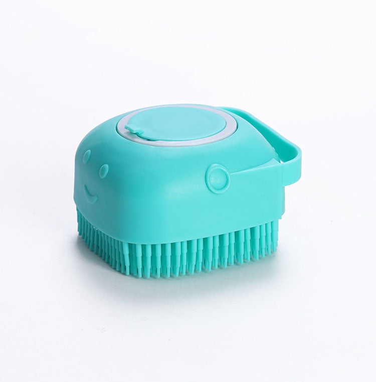 pet brushes bath massage brush shampoo dispenser dog grooming silicone