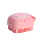 pet brushes bath massage brush shampoo dispenser dog grooming silicone